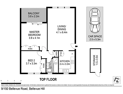 9/150 Bellevue Road, Bellevue Hill, Eastern Suburbs, 2 ਕਮਰੇ, 1 ਬਾਥਰੂਮ, Apartment