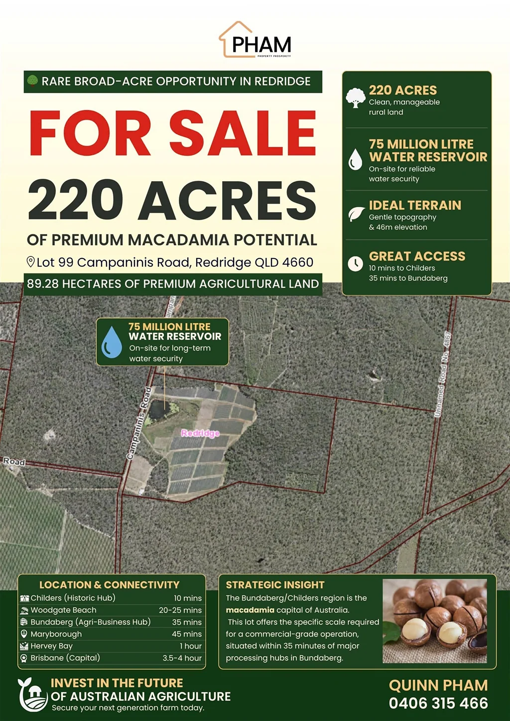 Redridge 220 Acres | 75ML Water Asset | Prime Redridge Macadamia Opportunity