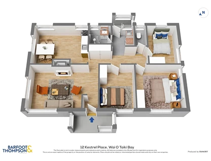 12 Kestrel Place, Wai O Taiki Bay, Auckland City, Auckland, 3房, 1浴, 独立屋