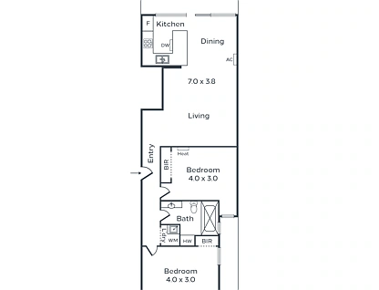 9/333 Coventry Street, South Melbourne, Melbourne CBD, 2房, 1浴, Apartment
