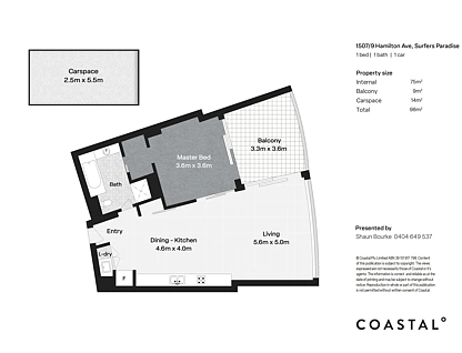 1507/9 Hamilton Avenue, Surfers Paradise, Gold Coast, 1 Bedrooms, 1 Bathrooms, Apartment