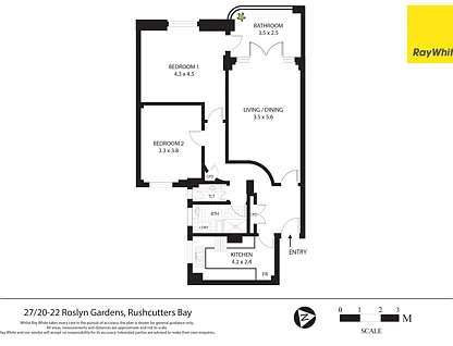 27/20-22 Roslyn Gardens, Rushcutters Bay, Sydney CBD, 2房, 1浴, Apartment