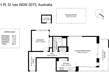 14/2-4 Sturt Place, St Ives, Upper North Shore, 1房, 1浴, Unit
