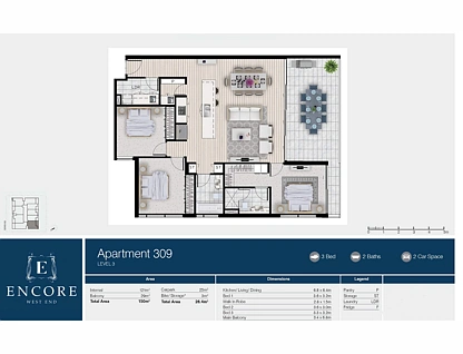 309/50 Ferry Road, West End, Brisbane - Inner City Region, 3房, 2浴, Apartment