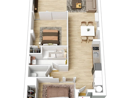 409/100 Exhibition Street, Melbourne, Melbourne CBD, 2 રૂમ, 1 બાથરૂમ, Apartment