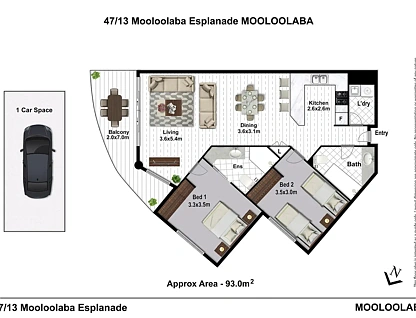 47/13 Mooloolaba Esplanade, Mooloolaba, Sunshine Coast, 2 Bedrooms, 2 Bathrooms, Apartment