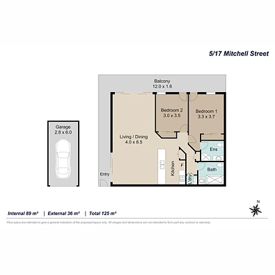 5/17 Mitchell Street, Kedron, QLD 4031, 2房, 2浴, Unit
