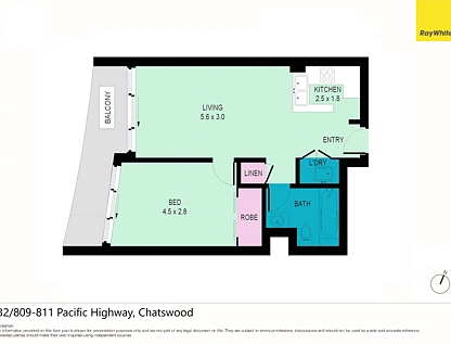 32/809-811 Pacific Highway, Chatswood, Lower North Shore, 1部屋, 1バスルーム, Unit