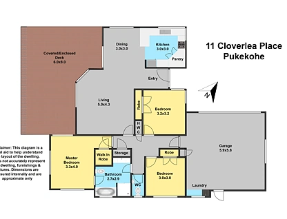 11 Cloverlea Place, Pukekohe, Franklin, 3 غرف, 1 حمامات, House