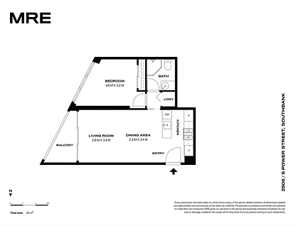 2508/9 Power Street, Southbank, Melbourne CBD, 1房, 1浴, Apartment