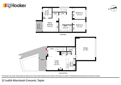 12 Judith Macintosh Crescent, Taylor, ACT 2913, 3房, 2浴, Townhouse