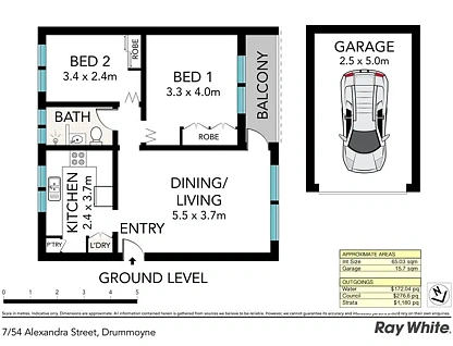 7/54-58 Alexandra Street, Drummoyne, NSW 2047, 2房, 1浴, Apartment
