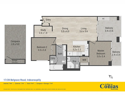 17/28 Belgrave Road, Indooroopilly, Kakatahi, 2房, 2浴, Apartment