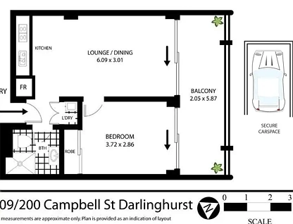 209/200 Campbell Street, Surry Hills, NSW 2010, 1房, 1浴, Apartment
