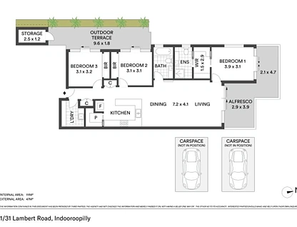 1/31 Lambert Road, Indooroopilly, Brisbane Western Region, 3房, 2浴, Unit