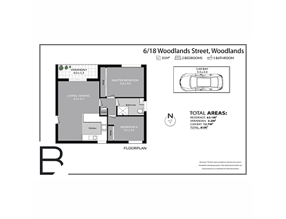 6/18 Woodlands Street, Woodlands, North West Perth, 2部屋, 1バスルーム, Apartment