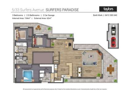 5/33 Surfers Avenue, Mermaid Waters, QLD 4218, 3 Bedrooms, 2 Bathrooms, Apartment