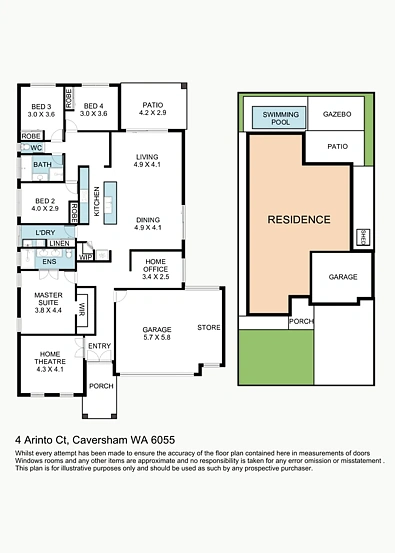 4 Arinto Court, Caversham, WA 6055, 4房, 2浴, House