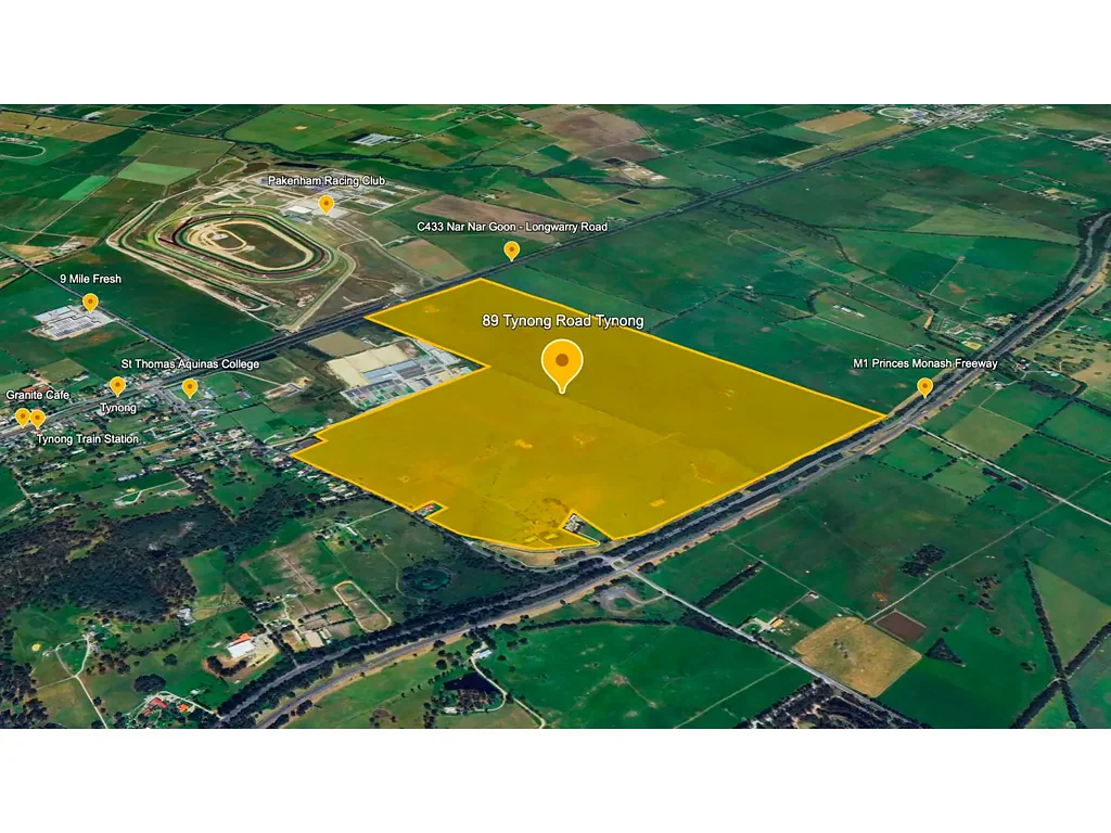 Tynong  Two adjacent lots — 164 hectares (405 acres) combined — in Tynong, Victoria, Australia