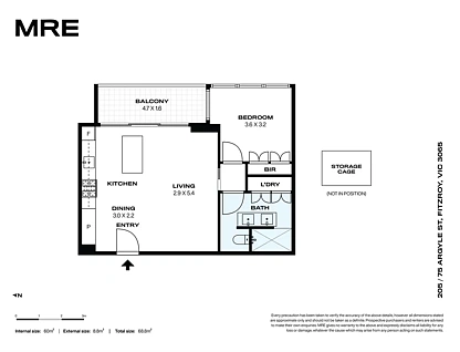 205/75 Argyle Street, Fitzroy, VIC 3065, 1 Bedrooms, 1 Bathrooms, Apartment