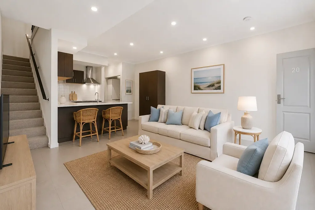 Modern Unfurnished Townhouse Living by the Beach