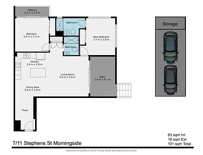 7/11 Stephens Street, Morningside, Brisbane - Eastern Region, 2 Kuwarto, 2 Banyo, Apartment