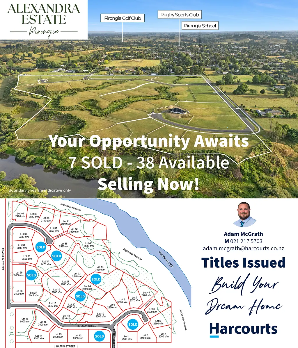 Pirongia Desirable Development in Pirongia - Titles Issued