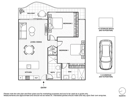 515/1060 Dandenong Road, Carnegie, Bayside, 2房, 2浴, Apartment