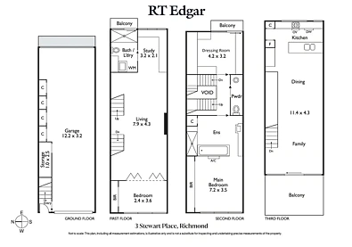 3 Stewart Place, Richmond, VIC 3121, 2 chambres, 2 salles de bain, House