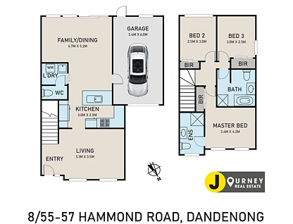8/55-57 Hammond Road, Dandenong, South East Melbourne, 3 habitaciones, 2 baños, Townhouse