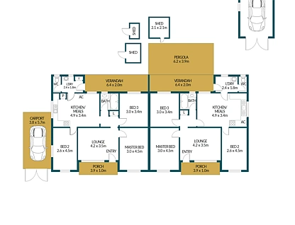 69 & 71 Donnington Road, Elizabeth North, Northern Adelaide, 6房, 2浴, House