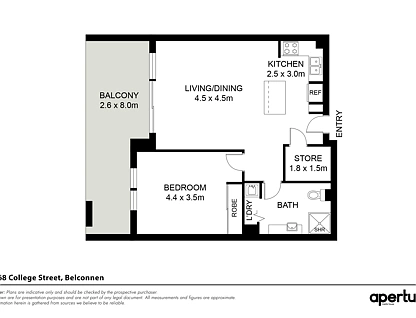 65/68 College Street, Belconnen, Belconnen District, 1 ਕਮਰੇ, 1 ਬਾਥਰੂਮ, Apartment