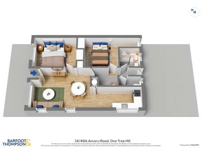 14/49A Amaru Road, One Tree Hill, Auckland City, Auckland, 2房, 1浴, 排房