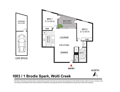 503/1 Brodie Spark Dr, Wolli Creek, South Western Suburbs, 2 phòng ngủ, 1 phòng tắm, Apartment