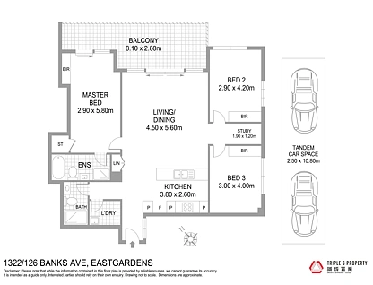 1322/126 Banks Avenue, Eastgardens, Eastern Suburbs, 3 chambres, 2 salles de bain, Apartment