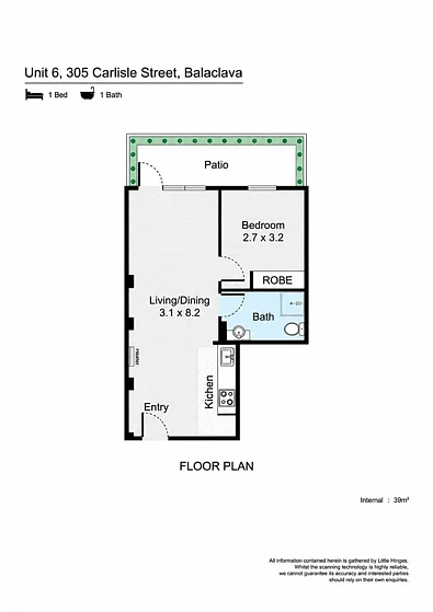 6/305 Carlisle Street, Balaclava, VIC 3183, 1 રૂમ, 1 બાથરૂમ, Apartment
