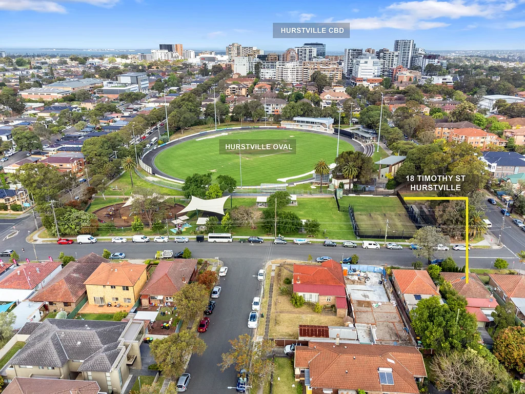 Hurstville 3房 中心地段静谧 临近公园球场 全新粉刷 木地板铺就 燃气灶厨房 公园景阳台 CDC APPROVED LUXURY HOME SITE OPPOSITE HURSTVILLE OVAL