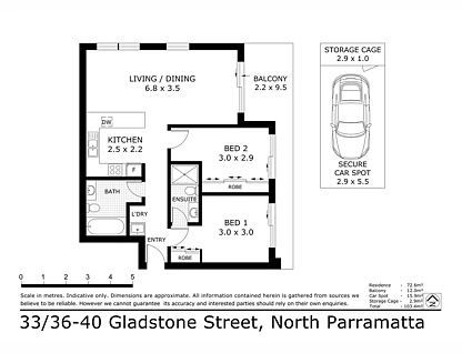 33/36-40 Gladstone Street, North Parramatta, Parramatta (Northwest suburbs), 2 غرف, 2 حمامات, Apartment