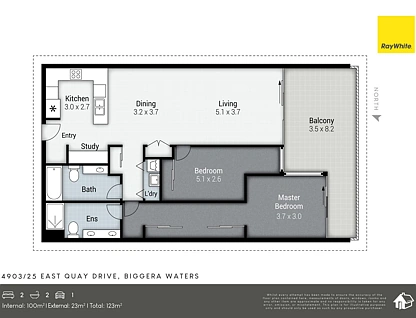 4903/25-31 East Quay Drive, Biggera Waters, Gold Coast, 2 phòng ngủ, 2 phòng tắm, Apartment