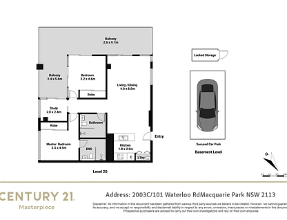 2003C/101 Waterloo Road, Macquarie Park, Upper North Shore, 2房, 2浴, 公寓