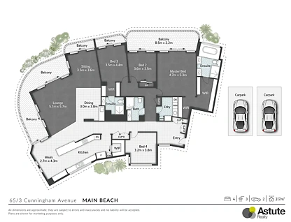 65/3 Cunningham Avenue, Main Beach, Gold Coast, 3 Bedrooms, 3 Bathrooms, Apartment