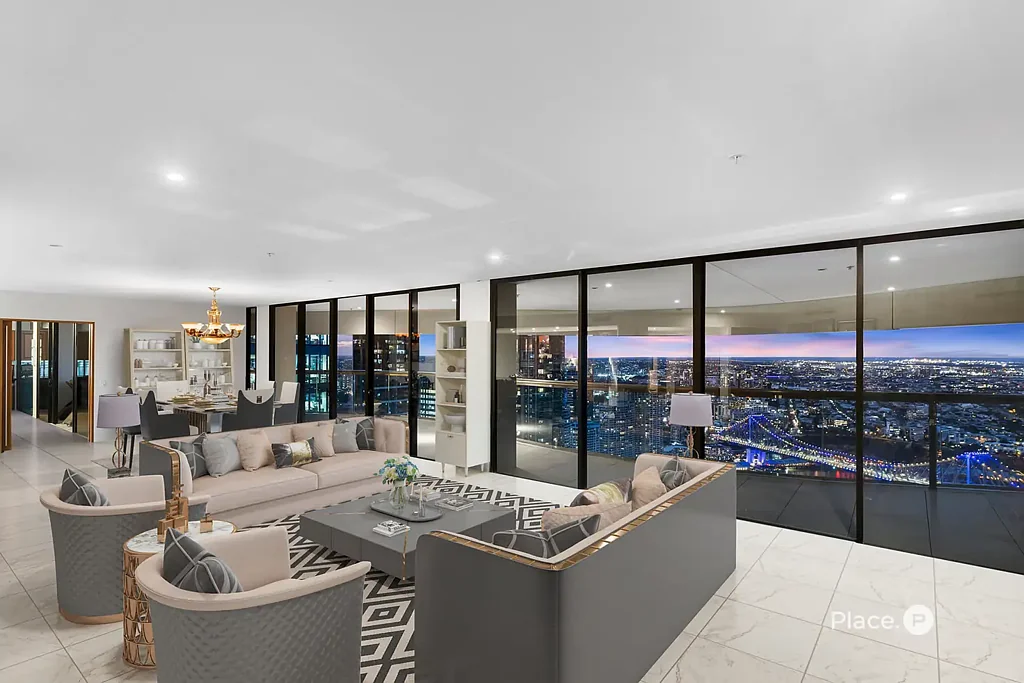 Brisbane City 3 Bedroom Rare north-east corner skyhome with world-class river & city views