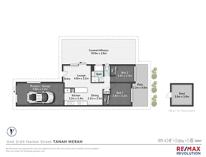 2/64 Hanlon Street, Tanah Merah, Brisbane - Southern Region, 2部屋, 1バスルーム, Unit
