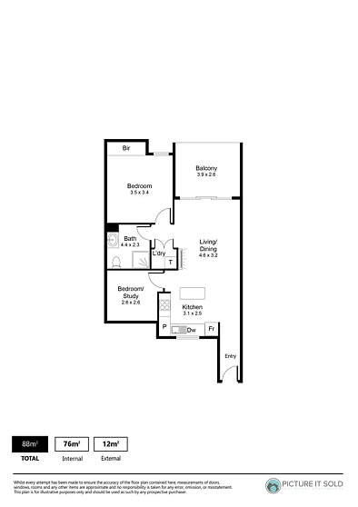 303/129 Sturt Street, Adelaide, SA 5000, 2 slaapkamers, 1 badkamers, Apartment