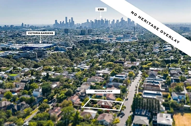 Kew 4房 约809平米地块 临街面宽20米 无历史建筑保护 安静稳定街道 极佳建房空间 深远后花园 宁静绿洲位置 交通便捷通达 Development Opportunity with No Heritage Overlay