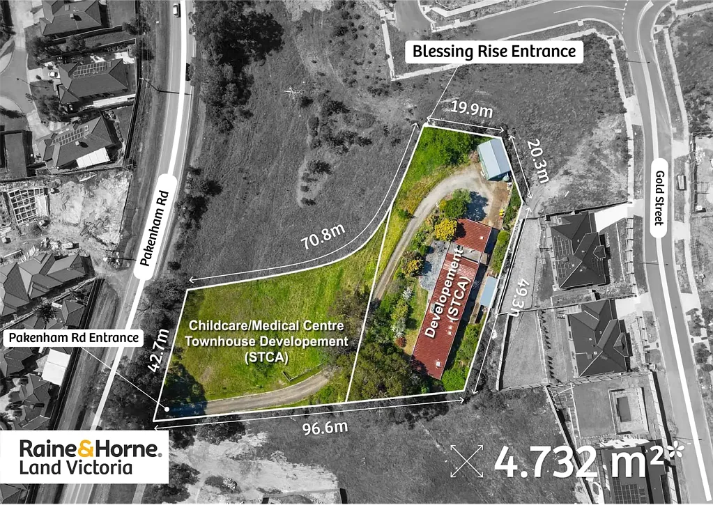 Pakenham 3Phòng ngủ PRIME 4,732 M² GRZ DEVELOPMENT SITE - CHILDCARE / TOWNHOUSES / MEDICAL (STCA) ON PAKENHAM ROAD!