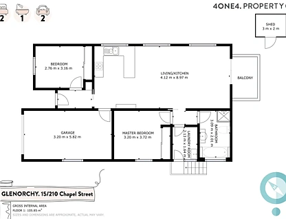 15/210 Chapel Street, Glenorchy, TAS 7010, 2 ਕਮਰੇ, 1 ਬਾਥਰੂਮ, Unit