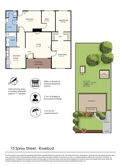 75 Spray Street, Rosebud, VIC 3939, 2 Bedrooms, 1 Bathrooms, House