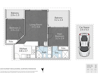 24/3 Sunset Boulevard, Surfers Paradise, Gold Coast, 2 침실, 2 욕실, Apartment