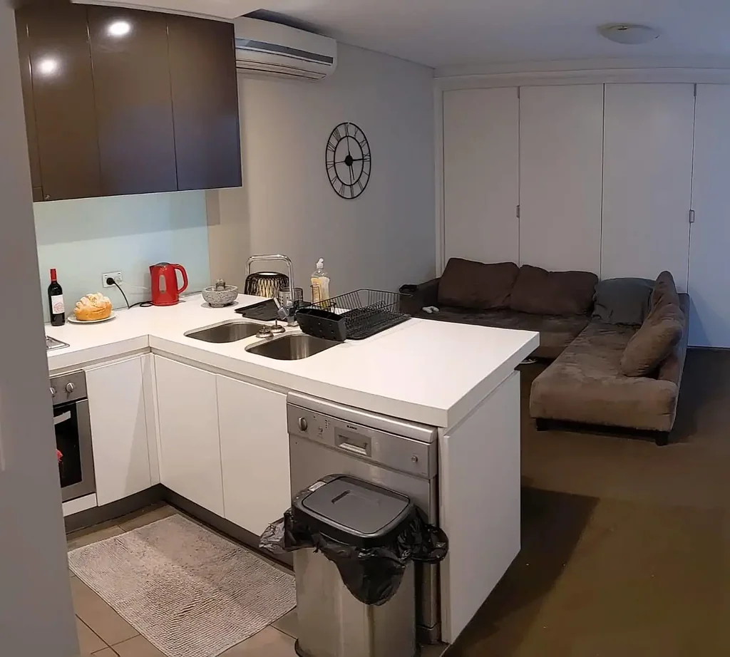 Split level two bedroom apartment.